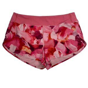 Athleta Run with it printed 3.5” short running shorts women’s XL pink abstract